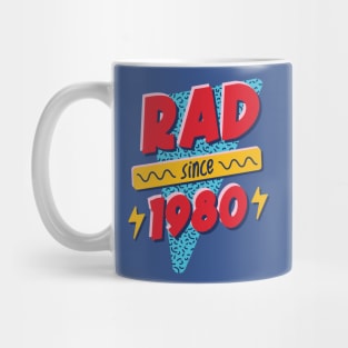 Rad Since 1980 // Retro Memphis Style 90s Nostalgia Mug